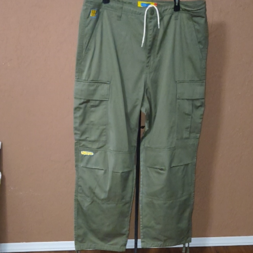Empyre Olive Loose Fit Cargo Skate Pants with Utility Pockets Size 36